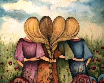 The four sisters best friends brisdemaid present art print