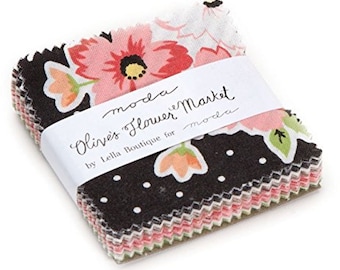 Olive's Flower Market Lella Boutique moda fabric MINI Charm Pack 2.5" squares