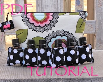PDF TUTORIAL / PATTERN for up to 20 Bottles Essential Oil Bag