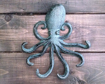 Octopus Hook | Jewelry Hook | Beach Hook | Coastal Hook | Cast Iron Hook