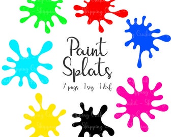 Paint splats svg dxf & png, Silhouette Cricut, vector, clipart, cutfile, ink splatter, paint splash, paint spots INSTANT DOWNLOAD