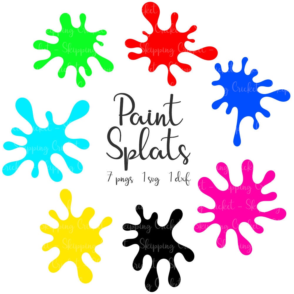 Download Paint splats svg dxf & png Silhouette Cricut vector