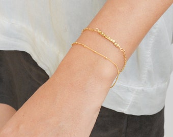 gold filled bracelet,dainty bracelet,gold bracelet,minimalist bracelet,satellite chain,tiny bracelet,delicate jewelry -21012