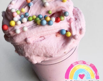 Bubblegum Ice Cream Cloud Slime WITH CHARM, Pink Slime, Cloud Slime, Confetti Slime, Fluffy Slime, Cheap Slime, Slime with Charm