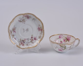 Haviland Limoge Double Gold Teacup and Saucer