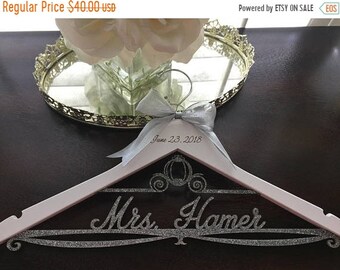 SPRING SALE Disney Wedding Hanger, Cinderella Bride Hanger, Disney Wedding, Wedding Hanger, Personalized Bridal Hanger, Cinderella carriage
