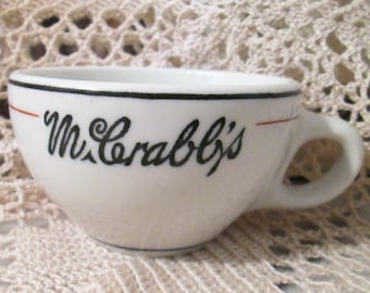 Vintage Restaurant Ware Coffee Cup, M. Crablj's