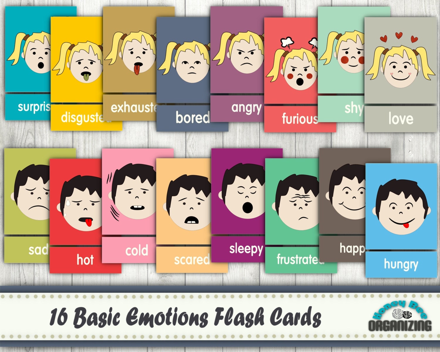 Emotions Flash Cards Basic Emotions Cards Blank Cards