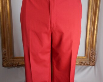 Vintage Corbin Red Poplin Trousers - Size 40