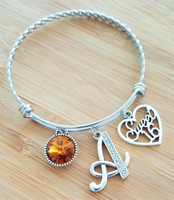 Personalized Sweet 16 Bracelet Sweet 16 Gift Sweet Sixteen Gifts Birthday Bracelet Birthday Gift Birthstone Bracelet Initial Bracelet