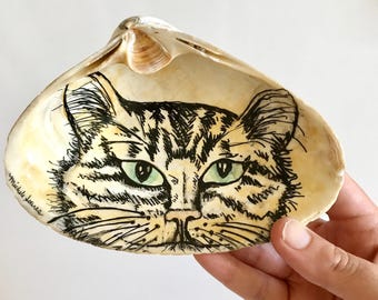 Tabby Cat Ring Dish, Cat Ring Holder, Cat Decor, Cat Art, Jewelry Dish, Valentines Day Gift for Her, Cat Lover Gift