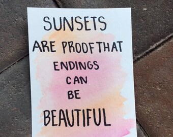 Watercolor inspiring quote post cards
