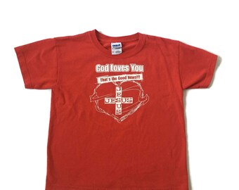 Vintage goodnews god lovez you Jesus T-shirt