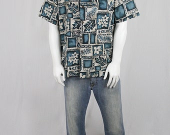 Vintage Hawaiian Cotton Shirt by Aloha Line Hawaii
