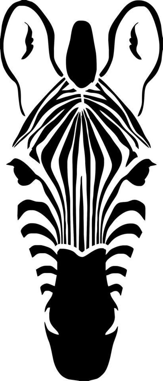 Stencil of stencil Zebra head