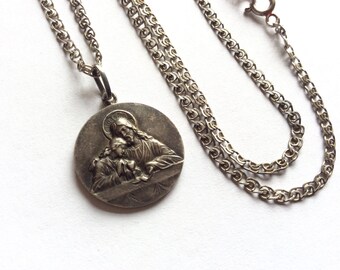 Christian amulet medallion - the icon sterling Silver with chain