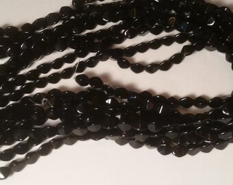 Czech Glass Pinch Beads (50) 3 x 5mm Beads Jet Black, 3 x 5mm Pinch Beads, Jewelry Supplies