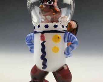 Sponge Squirrel Glass Tobacco Pipe - H*338