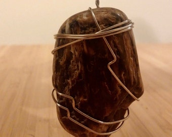 Petrified Wood Wire Wrapped Pendant