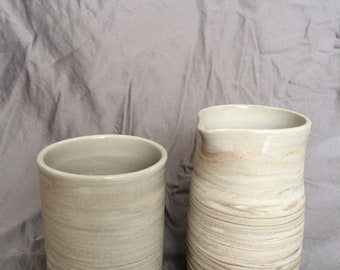 Marble Creamer & Tumbler Set
