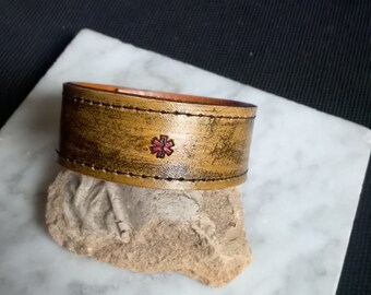 Alerte médicale personnalisé - bracelet en cuir ID souffrant d’allergies estampillée à l’intérieur