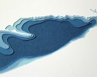Lake Erie - original 8 x 10 papercut art
