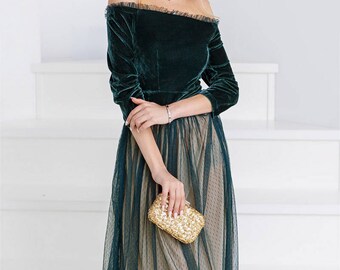 Retro prom dress, evening dress, velvet dress, evening gown, elegant dress, floor length dress, maxi dress