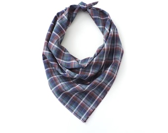 Plaid Bandana Square Scarf 20"