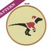 Christmas Dinosaur Raptor Santa Cross Stitch Pattern, Easy, Instant PDF Download