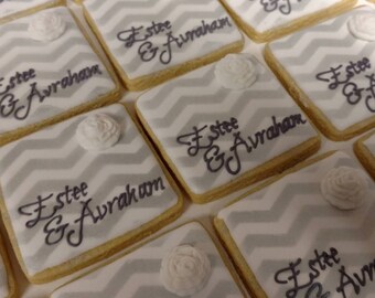 Chevron Engagement/Wedding/Bridal Shower cookies