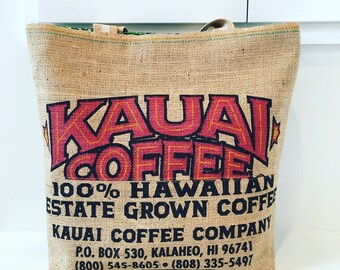 Kauai Coffee Company/ Beach Bag/ Market Tote/ Coffee Sack Tote