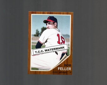 Bob Feller Cleveland Indians New, Custom Made 1962 Style Baseball Card. Mint Condition.