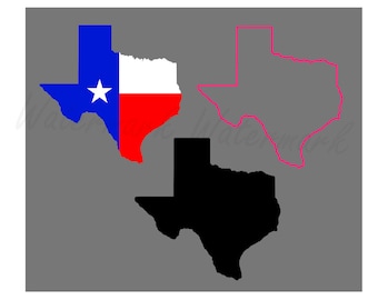 Texas State SVG & Studio 3 Cut File Stencil and Decal Files Logo for Silhouette Cricut SVGS Cutouts Decals Flag Outline Map Cutting