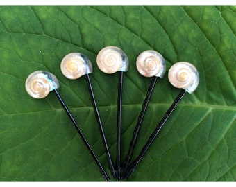 Pearl Umbonium Bobby Pins (Set of 5)