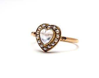 SOLD to C *** 15k Victorian Moonstone Heart Ring