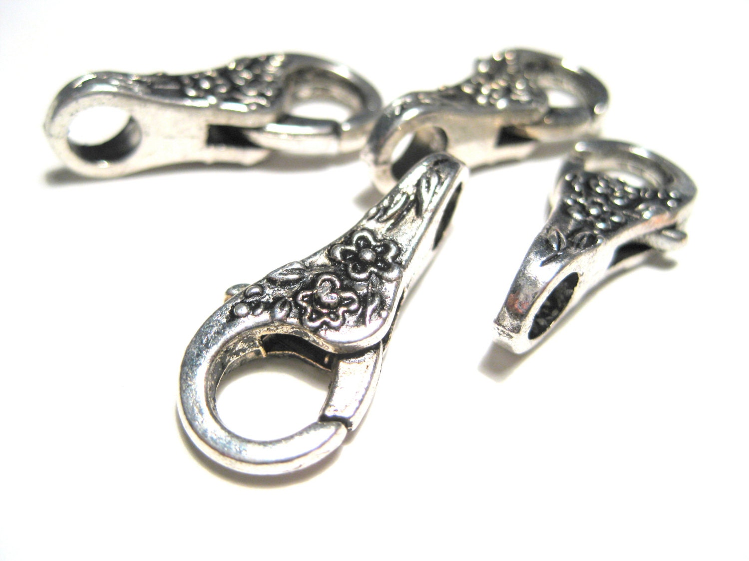 5pcs Antique Silver Large Lobster Claw Clasp 25x11 mm from