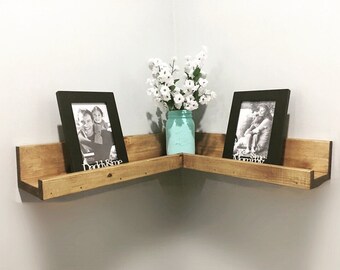 Corner Ledge Shelf,Corner Floating Shelf, Corner Picture Shelf, Corner Gallery Shelf, Wall Shelf, Nursery, Bookshelf