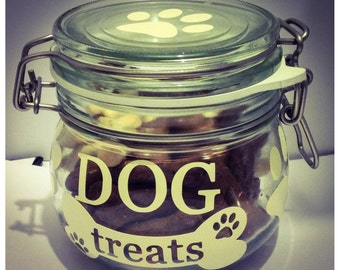 Dog treat jar including treats small