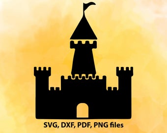 Castle svg, Princess castle silhouette, Castle clipart, Cut files for Cricut, Svg files for Silhouette, pdf, png, dxf, svg, Castle cut file
