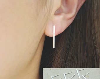 Bar earrings/Sterling silver Bar Earrings/Simple Silver Bar earring/Stick bar Earrings/Simple stud earring/Earrings/Gold Bar earrings