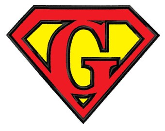 Superman Letter D...Applique Machine Embroidery DESIGN NO. 99 from