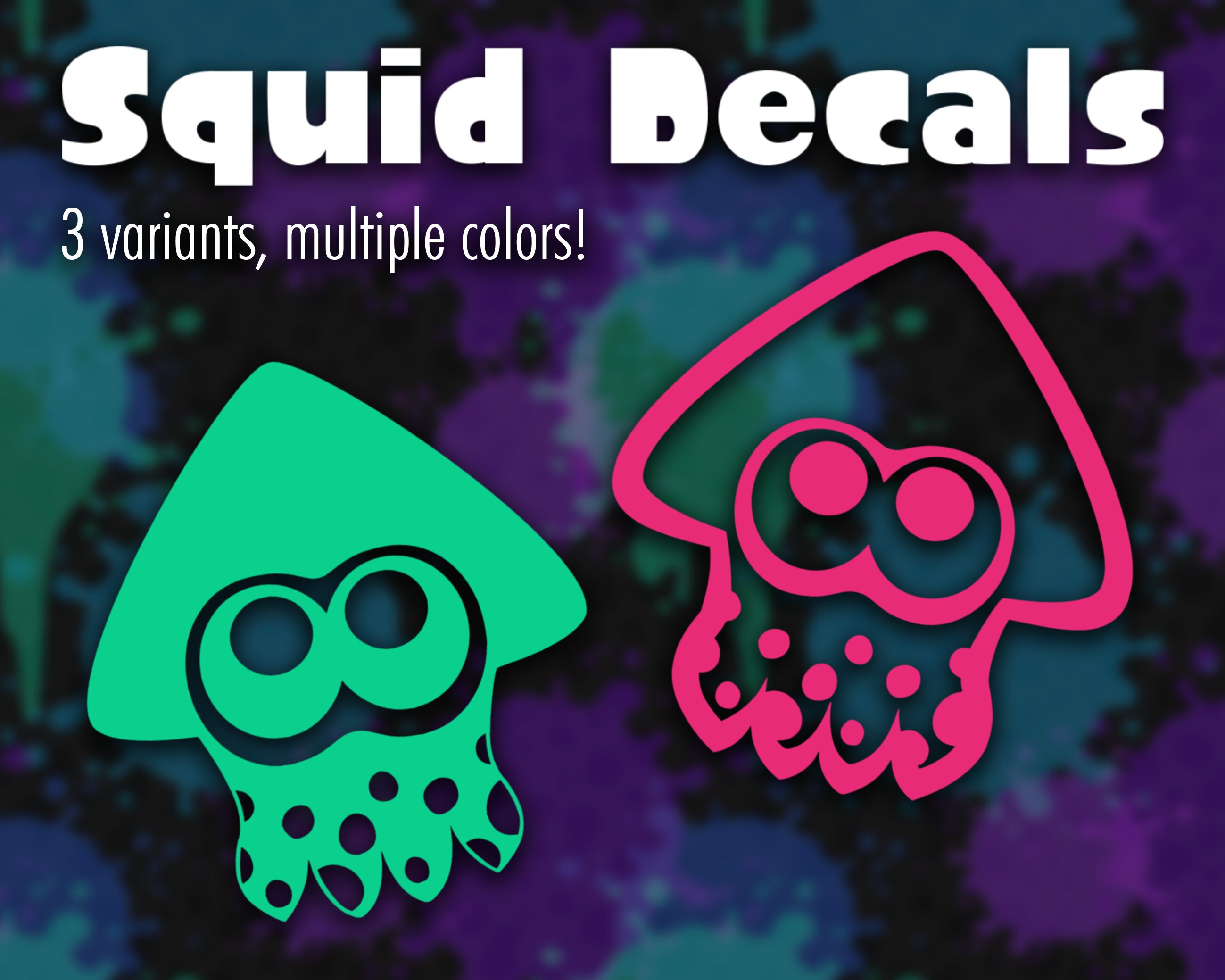 Splatoon Squid Decals 6208