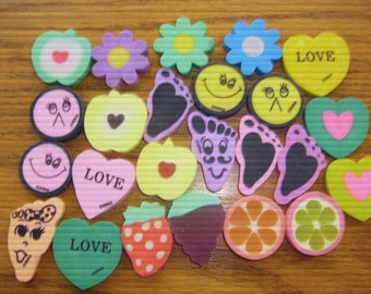 vintage erasers PINK LOVE HEART this is only for the pink love heart listed 1