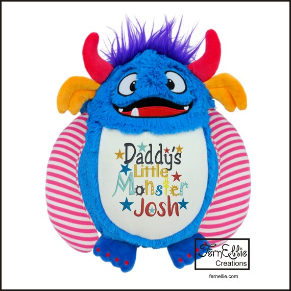 SPIKE THE MONSTER Personalized Cubbies, Stuffed Animal Gift, Birth Stats, Monogrammed Gift, Personalized Teddybear* Plush Toys*