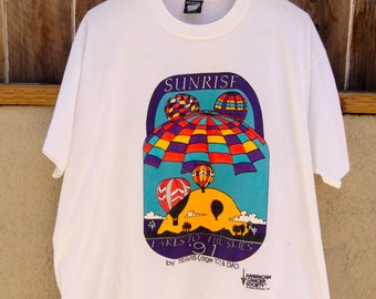 Vintage T-Shirt Sunrise Takes To The Skies '91 American Cancer Society Arizona Division 50/50 Cotton Polyester Screen Stars Best Made in USA