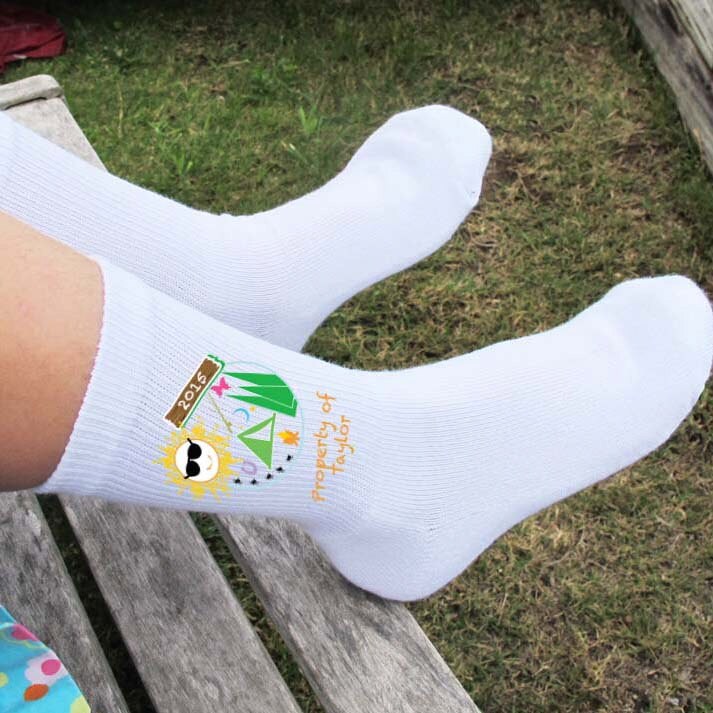 Summer Camp Socks Personalized Children's size small Set