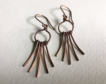 Copper Fringe Earrings