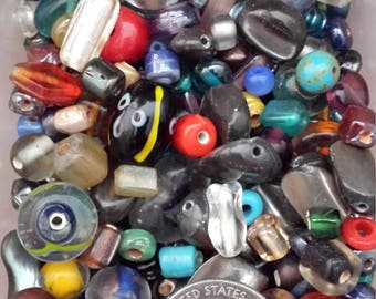 Vintage Lamp work beads, bulk, 1/2 pound! Free shipping in USA, Bag No. 3