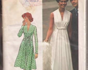 Simplicity 6672 Misses Dress in 2 Lengths and Styles, Size 14, Vintage 1974