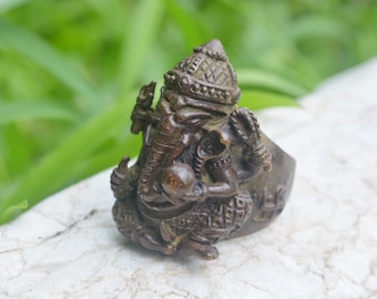 Vintage Brass Elephant ring / Ganesha ring